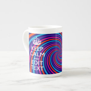 Taza De Porcelana Personaliza Tu Swirl De Mantener Tranquilo Texto M