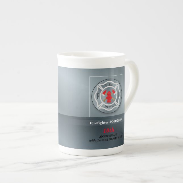 Taza De Porcelana Personalizable, aniversario con Departamento de Bo (Derecha)