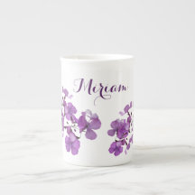 Personalizable Miriam nombre monograma morado flor