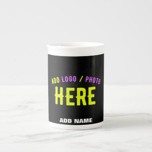 TAZA DE PORCELANA PERSONALIZABLE MODERNO ESTILO NEGRO VERIFICADO MAR