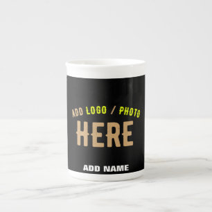 TAZA DE PORCELANA PERSONALIZABLE MODERNO ESTILO NEGRO VERIFICADO MAR