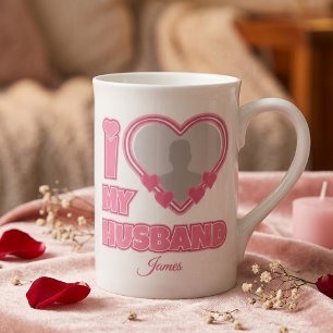 Taza De Porcelana Personalizado Amo a mi esposo – Agregar foto y nom