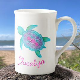 Taza De Porcelana Personalizado artística de la acuarela rosa de la