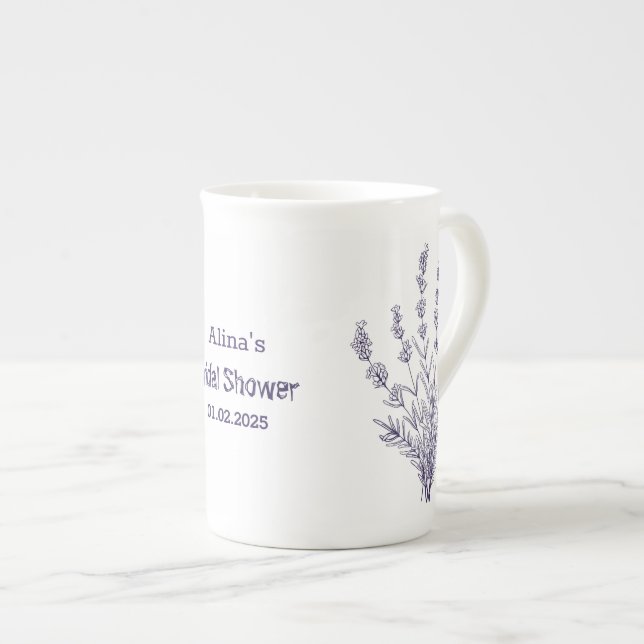 Taza De Porcelana Personalizado Branded Flores de lavanda francesas (Derecha)