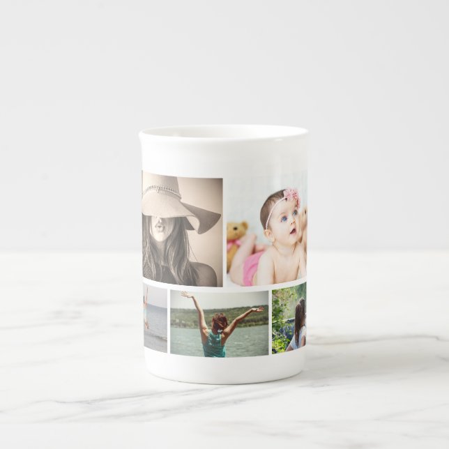 Taza De Porcelana personalizado de amigos de la familia del collage  (Frente)