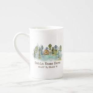 Taza De Porcelana Personalizado de cabina rústico coordina la montañ