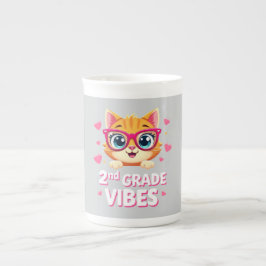 Taza De Porcelana Personalizado de gatos con gafas de segundo grado