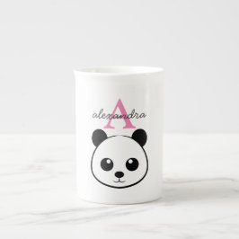 Taza De Porcelana Personalizado de oso panda lindo Monograma