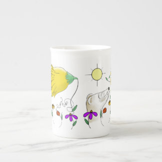 Taza De Porcelana Personalizado Ferret & Flower