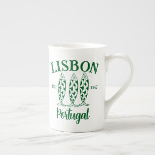 Taza De Porcelana Personalizado Lisboa Portugal Est Text White