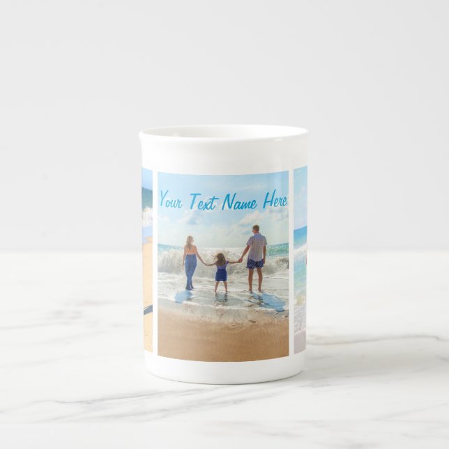 Taza De Porcelana Personalizado Su Collage de fotos Mug con nombre d (Frente)