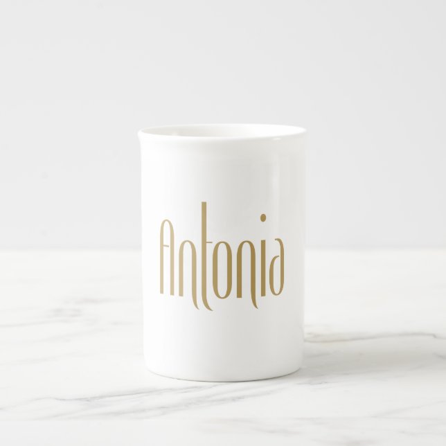 Taza De Porcelana Personalizado Tall Elegance Gold Antonia (Frente)