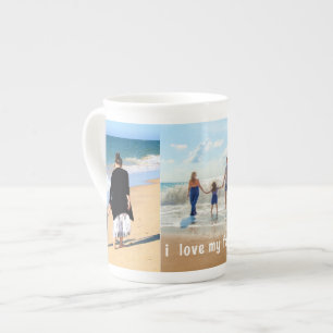 Taza De Porcelana Personalizado Tu Collage de fotos Familiar Hueso C