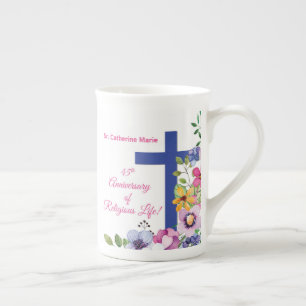 Taza De Porcelana Personalizar, 45 Aniversario Nun Vida Religiosa