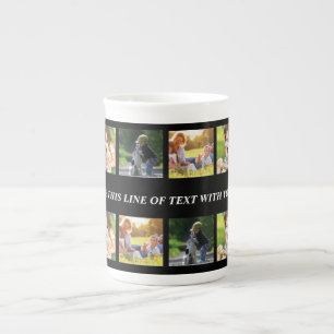 Taza De Porcelana Personalizar el collage de fotografías y el texto