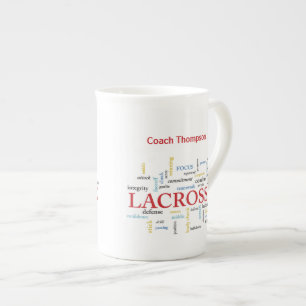 Taza De Porcelana Personalizar Nombre Lacrosse Coach Gracias Palabra