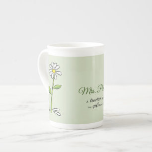 Taza De Porcelana Personalizar, profesores gracias, flor religiosa