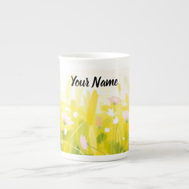 Taza De Porcelana Personalized Abstract Spring Meadow (Frente)