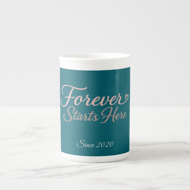 Taza De Porcelana Personalized gift with the date the relationship  (Frente)