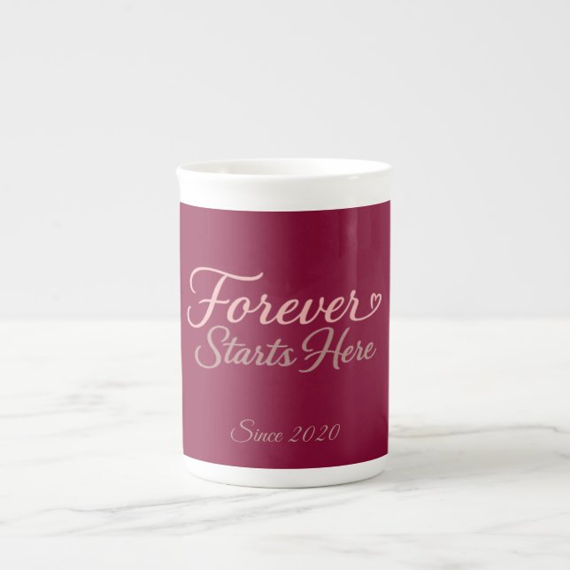 Taza De Porcelana Personalized gift with the date the relationship  (Frente)