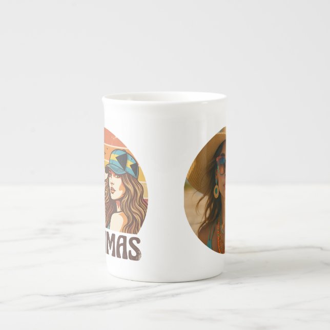 Taza De Porcelana Personalized Photo Retro Bahamas Tropical Beach    (Frente)