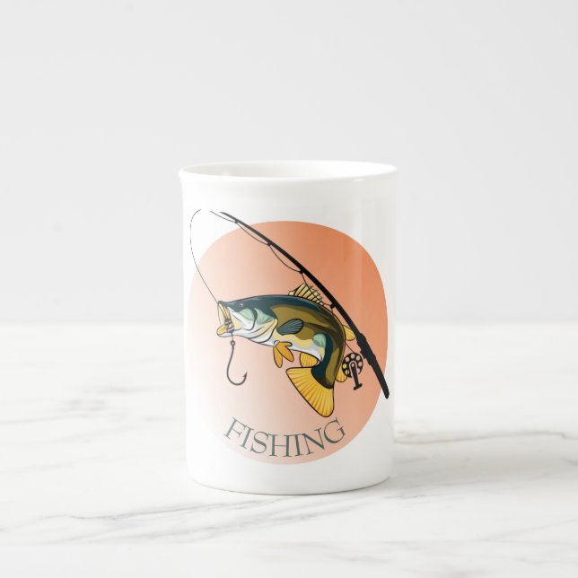 Taza De Porcelana pesca (Frente)