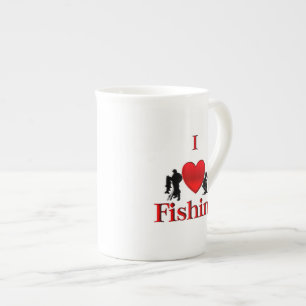 Taza De Porcelana Pesca de corazón