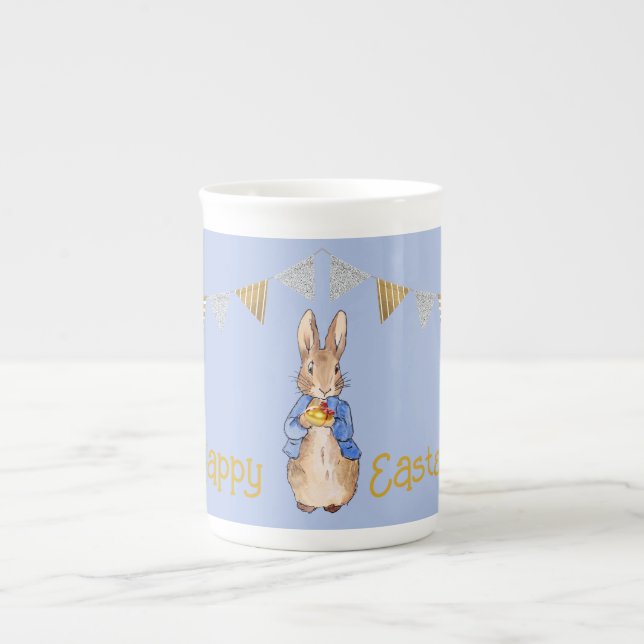 Taza De Porcelana Peter el conejo Feliz Pascua (Frente)