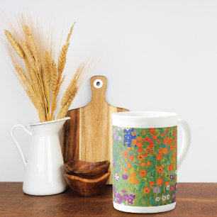 Taza De Porcelana Petunias Asters Garden Gustav Klimt