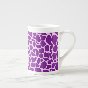 Taza De Porcelana Piel de jirafa textura púrpura