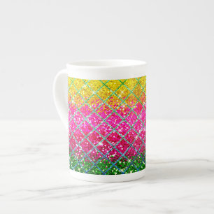 Taza De Porcelana Piel de serpiente rosa purpurina