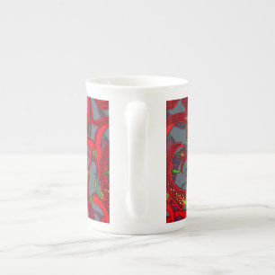 Taza De Porcelana pimientos rojos con 