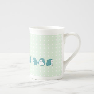 Taza De Porcelana Pingüino Azul