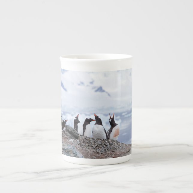 Taza De Porcelana Pingüinos en la Antártida (Frente)