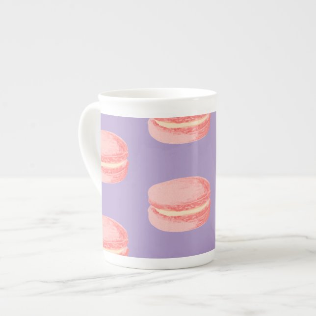 Taza De Porcelana Pink Macaroons (Izquierda)