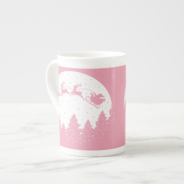 Taza De Porcelana Pink Magic Christmas (Izquierda)