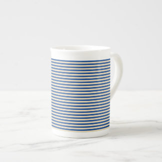 Taza De Porcelana Pinstripe azul clásico