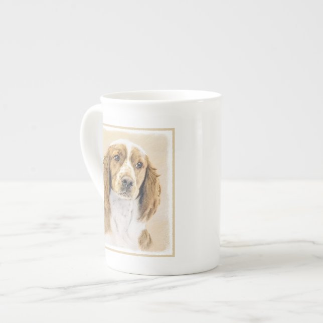 Taza De Porcelana Pintado español de Springer galesa - Arte de perro (Izquierda)
