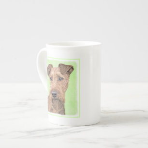 Taza De Porcelana Pintado Terrier Irlandés - Arte de Perro Original.