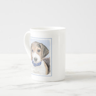 Taza De Porcelana Pintura Beagle - Arte Perro Original Cuto