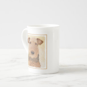 Taza De Porcelana Pintura de Airedale Terrier - Arte original y boni
