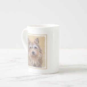 Taza De Porcelana Pintura de Berger Picard - Arte de Perro Original.