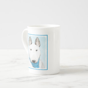 Taza De Porcelana Pintura de Bull Terrier - Arte de Perro Original.
