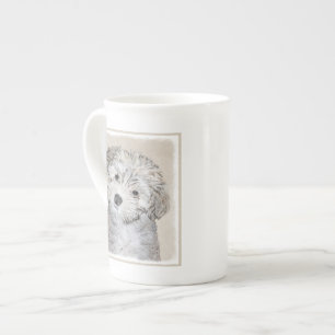 Taza De Porcelana Pintura de cachorro habanesa - Arte de perro origi