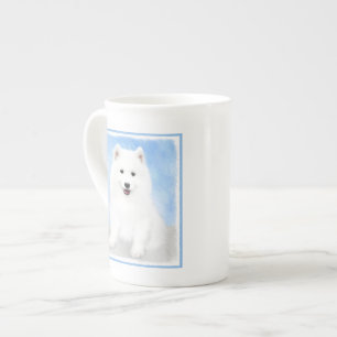 Taza De Porcelana Pintura de cachorro samoyada - Arte original del p