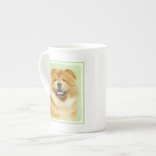 Taza De Porcelana Pintura de Chow Chow - Arte Perro Original.