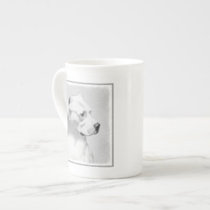 Taza De Porcelana Pintura de Dogo Argentino - Arte original del perr
