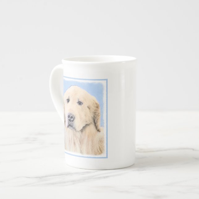 Taza De Porcelana Pintura de Golden Retriever - Cute original Dog Ar (Izquierda)