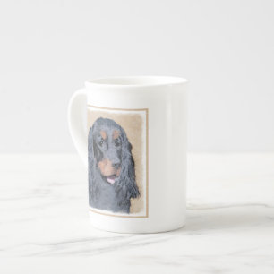 Taza De Porcelana Pintura de Gordon Setter - Arte de Perro Original.