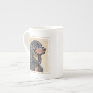 Taza De Porcelana Pintura de Gordon Setter - Arte de Perro Original.